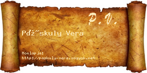 Páskuly Vera névjegykártya